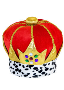 couronne royale,couronne de roi, couronne de reine, accessoires déguisement de roi, accessoires déguisement de reine, couronne royale avec pierres, Couronne de Roi, en Tissu Velours