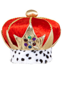 couronne royale, couronne de roi, chapeaux de roi, accessoires déguisement roi, couronne des rois, chapeau royal, Couronne de Roi, en Tissu Velours