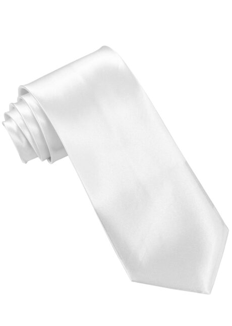 cravate blanche, cravate blanche satin, cravate années 30, Cravate Blanche, Satin