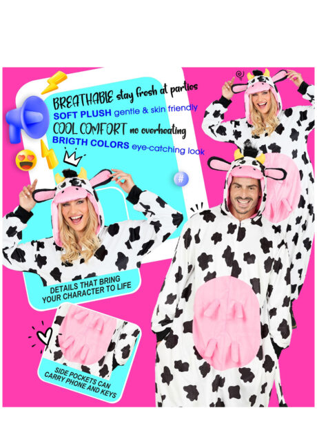 déguisement de vache, costume de vache, combinaison déguisement vache, Déguisement de Vache, Combinaison Ample