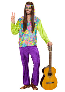 hippie déguisement, déguisement de hippie homme, costume hippie homme, déguisement hippie adulte, déguisement peace and love homme, déguisement années 70 homme, déguisement années 70 adulte, Déguisement de Hippie, Fleurs Velours