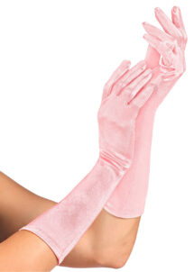 gants roses, gants femme roses, gants satin roses, Gants Satin, 40 cm, Roses