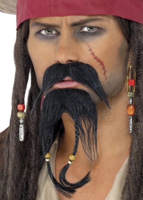moustache de pirate, bouc de pirate, accessoire pirate des caraïbes, Moustache et Bouc de Pirate