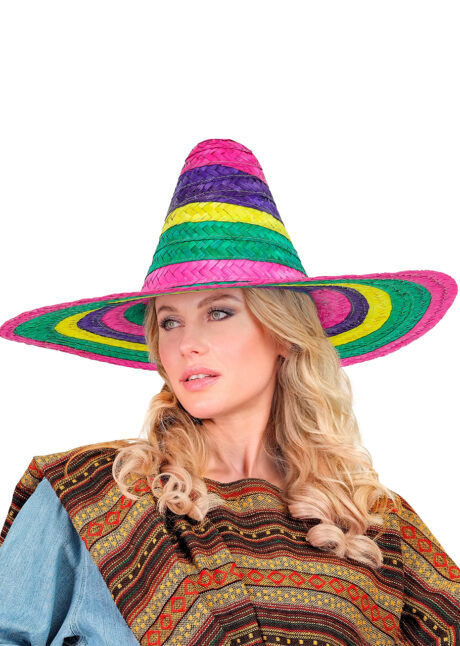 sombrero mexicain, chapeau mexicain, sombrero, Sombrero Mexicain, Rayures Multicolores