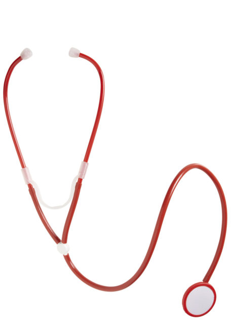 accessoire stéthoscope déguisement, accessoire infirmière déguisement, accessoire déguisement infirmière, faux stéthoscope déguisement, accessoire déguisement chirurgien,, Stéthoscope, Rouge