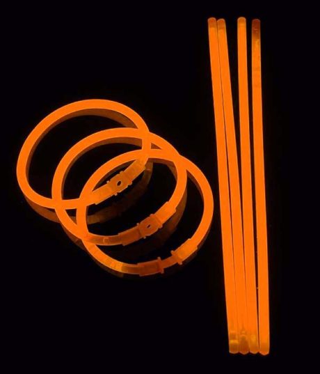 bracelets fluos, soirée fluo, accessoires fluos, batons fluos, Bracelets Fluos, x 100, Orange