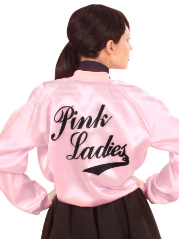 blouson pink ladies, déguisement années 60, déguisement grease, déguisement années 50, accessoire déguisement rock'n'roll, accessoire déguisement femme Déguisement Grease, Blouson Pink Ladies Années 60