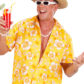 chemise hawaï homme, chemise hawaïenne homme, accessoire hawaï déguisement, soirée hawaï, accessoire déguisement soirée tropicale, colliers hawaïens, déguisement hawaïen homme Chemise Hawaïenne, Jaune