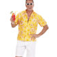 chemise hawaï homme, chemise hawaïenne homme, accessoire hawaï déguisement, soirée hawaï, accessoire déguisement soirée tropicale, colliers hawaïens, déguisement hawaïen homme Chemise Hawaïenne, Jaune