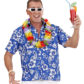 chemise hawaï homme, chemise hawaïenne homme, accessoire hawaï déguisement, soirée hawaï, accessoire déguisement soirée tropicale, colliers hawaïens, déguisement hawaïen homme Chemise Hawaïenne, Bleue