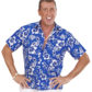 chemise hawaï homme, chemise hawaïenne homme, accessoire hawaï déguisement, soirée hawaï, accessoire déguisement soirée tropicale, colliers hawaïens, déguisement hawaïen homme Chemise Hawaïenne, Bleue