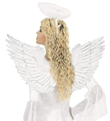 ailes de déguisement, ailes pour se déguiser, ailes d'anges, ailes d'ange, ailes en plumes, ailes blanches, accessoires déguisement ailes, Ailes d’Ange en Plumes, Blanches et Argent