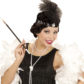 bandeau charleston noir, bandeau charleston, bandeau à plumes, accessoire déguisement, accessoire années 30, accessoire cabaret, bandeau charleston, bandeau années 30, bandeau années 20, déguisement charleston, accessoire déguisement charleston Bandeau Charleston à Plumes, Noir avec Pierre