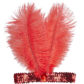 bandeau charleston rouge, bandeau charleston, bandeau à plumes, accessoire déguisement, accessoire années 30, accessoire cabaret, bandeau charleston, bandeau années 30, bandeau années 20, déguisement charleston, accessoire déguisement charleston Bandeau Charleston à Plumes, Rouge