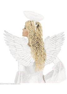 ailes de déguisement, ailes pour se déguiser, ailes d'anges, ailes d'ange, ailes en plumes, ailes blanches, accessoires déguisement ailes,, Ailes d’Ange en Plumes, Blanches et Argent