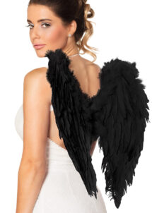 ailes d'ange noir, ailes noires, ailes plumes noires, Ailes d’Ange en Plumes Noires, 50 cm