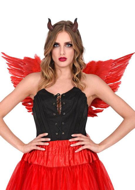 ailes plumes rouges, ailes diable, ailes démons, Ailes d’Ange en Plumes Rouges