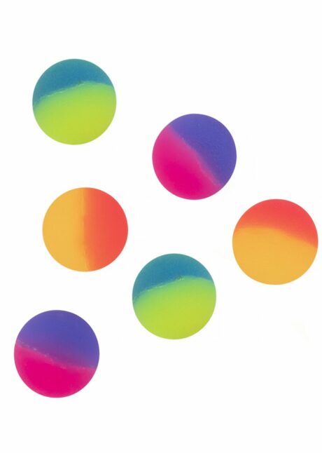 BALLES REBONDISSANTES X 6, lot de 6 balles rebondissantes, jouets pinata, Balles Rebondissantes Dégradé Arc-en-Ciel – Lot de 6 Jouets à Pinata
