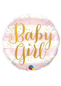 ballon baby shower fille, ballon hélium, ballon à l'hélium, ballon naissance fille, décorations baby shower fille, Ballon Baby Shower, Baby Girl Gold, en Aluminium