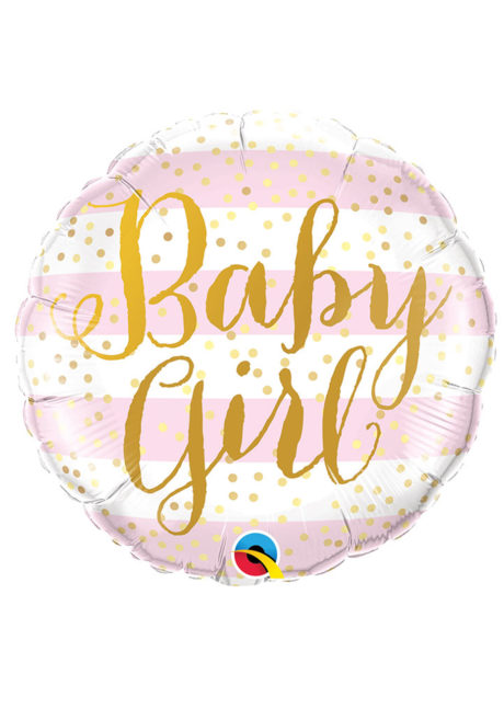 ballon baby shower fille, ballon hélium, ballon à l'hélium, ballon naissance fille, décorations baby shower fille, Ballon Baby Shower, Baby Girl Gold, en Aluminium
