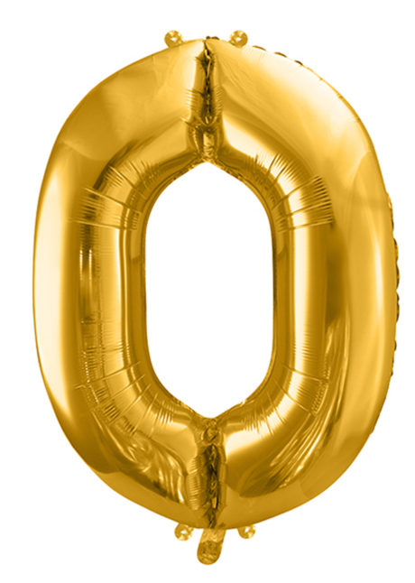 ballon chiffre, ballon alu chiffre, ballon zéro or, Ballon Chiffre 0, Doré, 86 cm