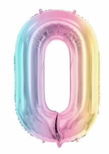 BALLON CHIFFRE 0 PASTEL