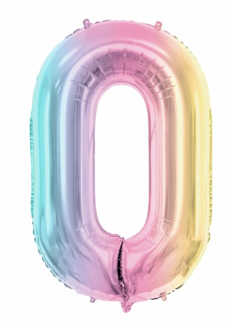 BALLON CHIFFRE 0 PASTEL, Ballon Chiffre 0 Géant 86 cm