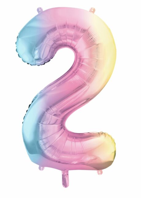ballon chiffre 2, ballons anniversaire chiffre 2, ballon chiffre 2 pastel, Ballon Chiffre 2 Géant 86 cm