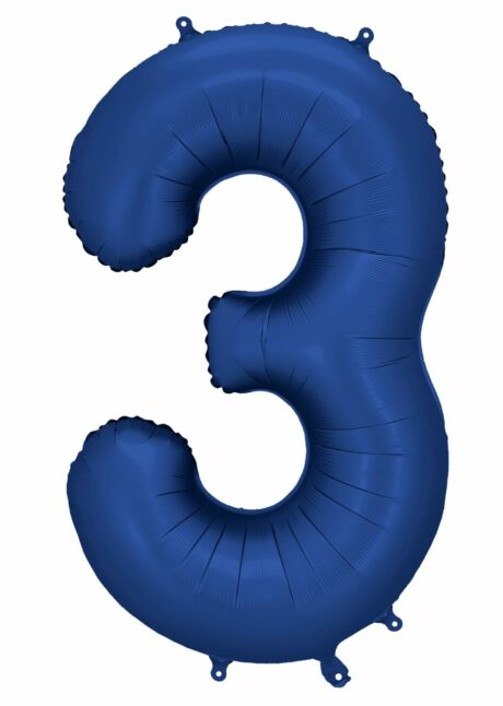 ballon chiffre 3, ballon chiffre géant anniversaire, ballon chiffre 3 géant bleu marine, Ballon Chiffre 3 Géant 86 cm