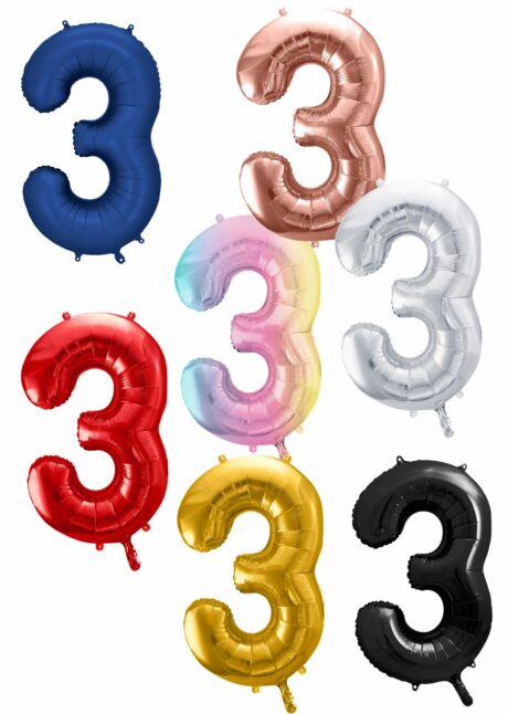 ballon chiffre 3, ballon chiffre géant anniversaire, ballon chiffre 3 géant, Ballon Chiffre 3 Géant 86 cm