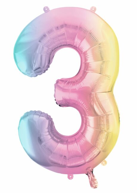 ballon chiffre 3, ballon chiffre géant pastel anniversaire, ballon chiffre 3 géant, Ballon Chiffre 3 Géant 86 cm