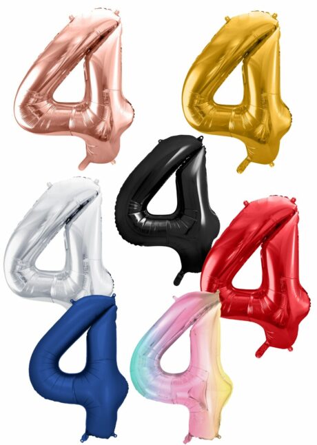 ballon chiffre 4 géant, ballon chiffre géant, ballon chiffre 4 anniversaire, Ballon Chiffre 4 Géant 86 cm