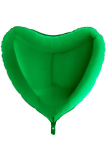 ballon coeur, ballon hélium, ballon aluminium, ballons coeurs verts, Ballon Coeur Vert Prairie, en Aluminium