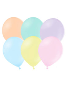 ballons hélium, ballons de baudruche, ballons en latex, Ballons Multi Couleurs Pastel, en Latex, x 10 ou x 50