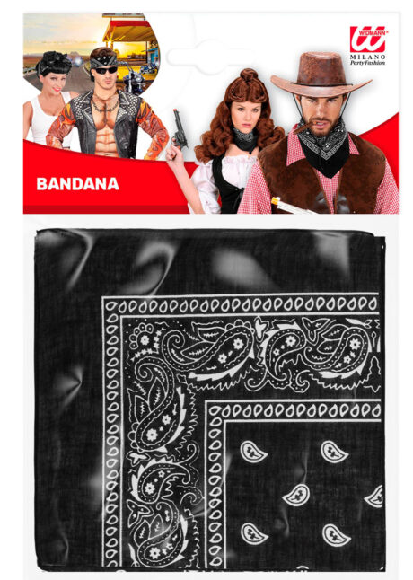 bandana cowboy, bandana de cowboy, foulard de cowboy, accessoires cowboys, soirée western, bandana noir, Bandana de Cowboy, Noir