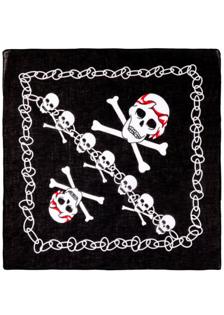 bandana tête de mort, accessoire halloween, bandana de pirates, accessoires pirates, drapeau tête de mort, bandana squelette, Bandana Têtes de Mort, Pirate