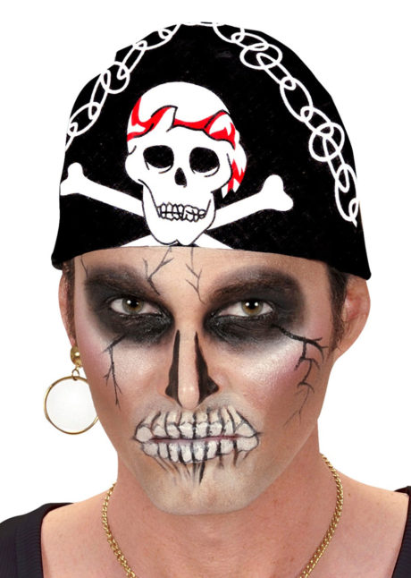 bandana tête de mort, accessoire halloween, bandana de pirates, accessoires pirates, drapeau tête de mort, bandana squelette, Bandana Têtes de Mort