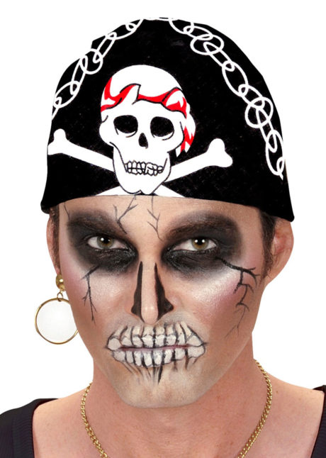bandana tête de mort, accessoire halloween, bandana de pirates, accessoires pirates, drapeau tête de mort, bandana squelette, Bandana Têtes de Mort, Pirate