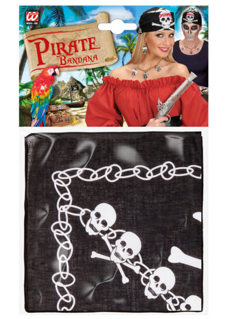 bandana tête de mort, accessoire halloween, bandana de pirates, accessoires pirates, drapeau tête de mort, bandana squelette, Bandana Têtes de Mort, Pirate