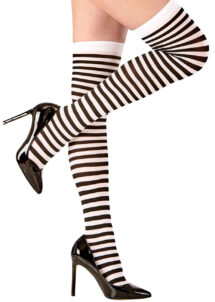 chaussettes sorcières, collants, bas rayés noirs et blancs, collants de sorcières