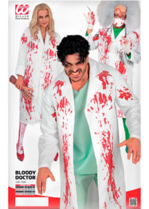 blouse blanche ensanglantée, blouse faux sang Halloween