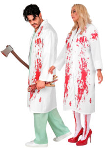 blouse blanche ensanglantée, blouse faux sang Halloween