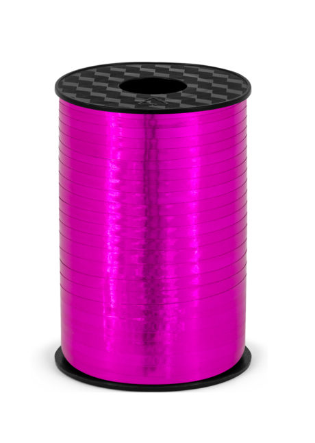 rouleau de bolduc, ficelle pour ballons, bolduc pour ballons, ficelles papiers cadeaux, Bolduc Rose Fuchsia Métal, Bobine 225 m