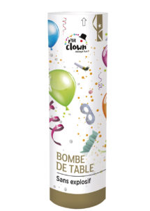 bombe de table, bombe de cotillons, cotillons bombe de table