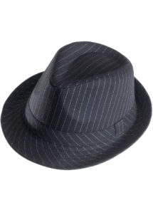 chapeau borsalino, chapeaux borsalino, chapeaux années 30, chapeaux gangster années 20, chapeaux paris, chapeaux charleston, chapeaux des années 30, accessoire déguisement prohibition, Chapeau Borsalino, Noir Rayures Blanches