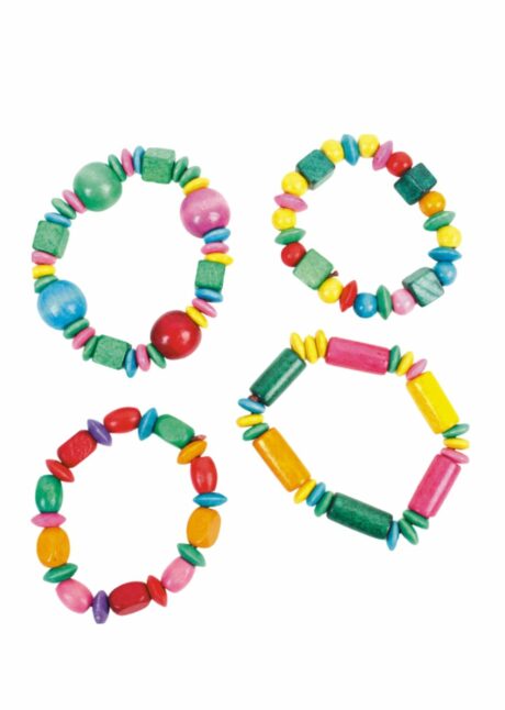 BRACELET EN BOIS CADEAU PINATA FILLE, bracelets fille, Bracelet Perles en Bois Colorées – Cadeau à Pinata pour Enfant