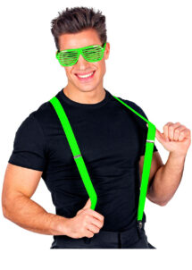 bretelles vertes, accessoire fluos, bretelles vert fluo