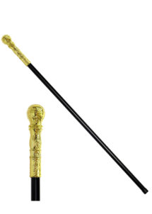 canne royale déguisement, canne de marquis déguisement, canne noire embout doré, canne de déguisement, accessoire déguisement canne