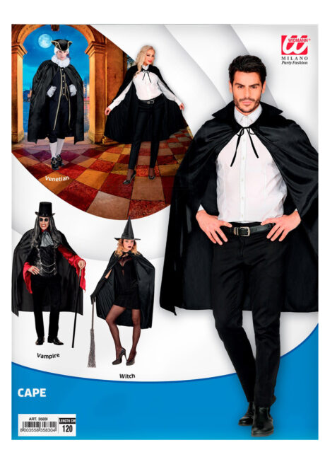 cape noire halloween, cape halloween adulte,, Cape Noire, 120 cm