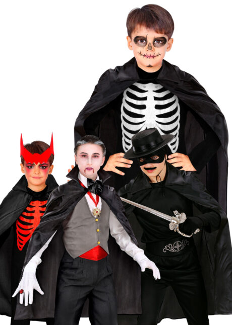 cape noire enfant, cape halloween enfant, cape pour enfant, cape magicien enfant, Cape Noire, 90 cm, Enfant
